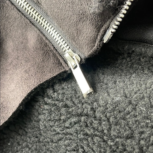 1. State Black, Teddy Jacket Fuzzy Texture, Medium, 2 in 1 Convertible Coat - Picture 16 of 16